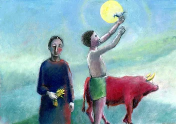 Dobre żniwa, 2004, (olej na papierze)