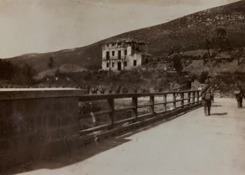 Album „Obrazy wojny II”: włoscy żołnierze w Val Chiusone koło Podsenicy, 09/1917