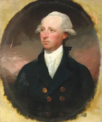 Portret Sir Thomas George Skipwith, połowa długości, w niebieskim płaszczu, udawany owalny