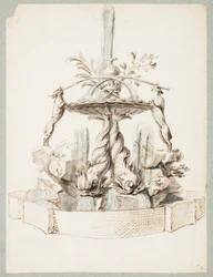 Projekt fontanny wspieranej przez delfiny i dwa psy