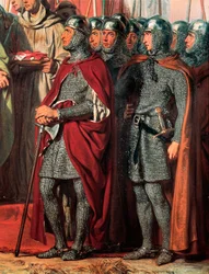 Trzecia krucjata (1189-1192): Spotkanie i uścisk dłoni Filipa Augusta (Filipa II Francuskiego)
