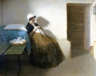 Republika Neapolitańska z 1799 roku (Republika Partenopejska): „Luisa Sanfelice w więzieniu”. Obraz Gioacchina Tomy (1836-1893), 1874. Wymiary: 63 x 79 cm, Museo di Capodimonte