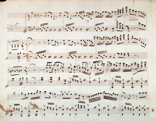 Pierwsza strona nut do symfonii zredukowanej na fortepian Otella, opera Gioacchino Rossiniego