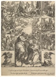 Koronacja Matki Boskiej, otoczona dziewięcioma winietami ze scenami z życia..., do 1575 roku.