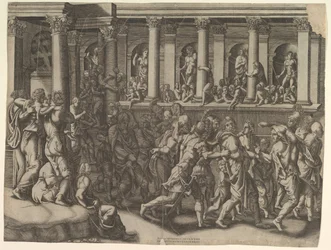 Naśmiewanie się z więźniów, ca. 1540.
