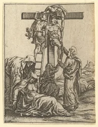 Matka Boska Bolesna: Zstąpienie z Krzyża, jeden z dziewięciu okolicznych przedziałów..., do 1575 r.