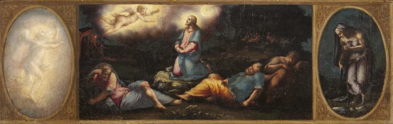 Chrystus na Górze Oliwnej z dwiema alegorycznymi postaciami