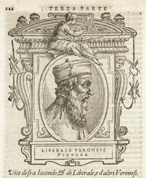 Mediolan, Biblioteca Braidense, Vite de piv excellent, Giorgio Vasari 1568, Liberal by Jacopo da Verona