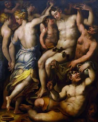 Triumf Bachusa par Vasariego, Giorgio (1511-1574). Olej na drewnie, koniec lat 60. XVI wieku, Państwowe Muzeum Sztuki im. A. Radishcheva, Saratów