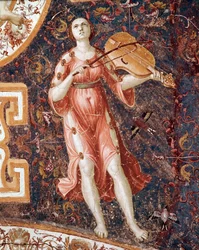 Młoda kobieta gra na skrzypcach (Fresco