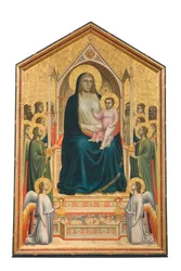 Madonna z Dzieciątkiem na tronie z aniołami i świętymi, „ognissanti maesta”