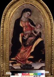 ""Dziewica i dziecko"" (Dziewica i dziecko). Obraz Giotto di Bondone (1267-1337). Tempera na drewnie. Narodowe Muzeum Sztuk Pięknych, Jekaterynburg (lub Jekaterynburg). Rosja
