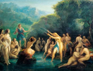 Diana i Akteon, autorstwa Giovanniego Carnovali, znanego jako Piccio (1804-1873)