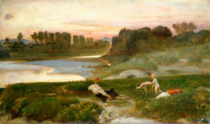 Wieczór na farmie Giovanni, znany jako Nino Costa (1826-1903).