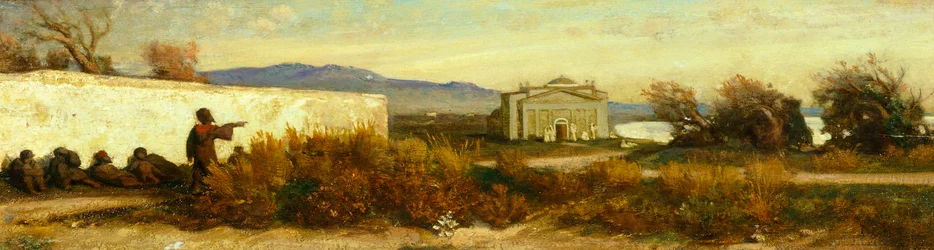 Turcy w pobliżu świątyni autorstwa Giovanniego, znanej jako Nino Costa (1826-1903).