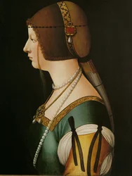 Bianca Maria Sforza, cesarzowa, druga żona cesarza Maksymiliana I (obraz na drewnie)