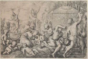 Bachanalia z Ołtarzem, Faunem i Silenus