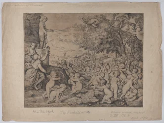 Putti przed posągiem Wenus, według Tycjana, 1636.