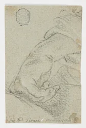 Rysunek, Studium: Lewa ręka w pozycji pochylonej, ok. 1650 r.