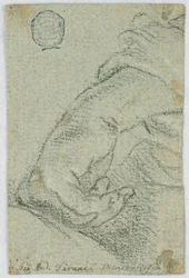 Rysunek, Studium: Lewa ręka w pozycji pochylonej, ok. 1650 r.
