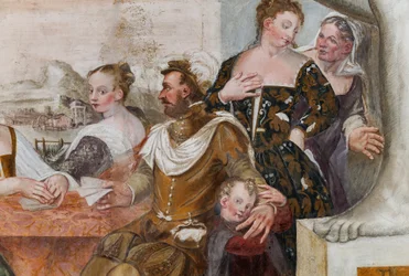 Gra karciana, sala główna, ok. 1570 (fresk)