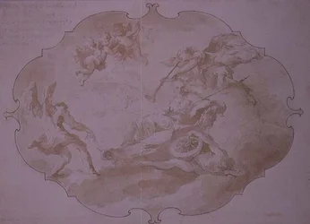 Triumf Cnoty Wojskowej, ok. 1750 (pióro i pranie)