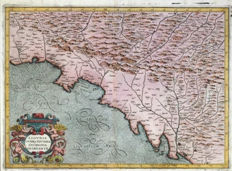 Mapa regionu Ligurii Wschodniej, Giovanni Antonio Magini, Bolonia, miedzioryt