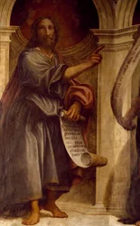 Izajasz, fragment z Proroków, fresk, kościół św. Franciszka, kaplica św. Anny, Cortemaggiore, Włochy