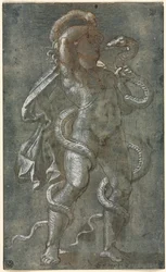 Człowiek spleciony przez dwa węże, c. 1527.