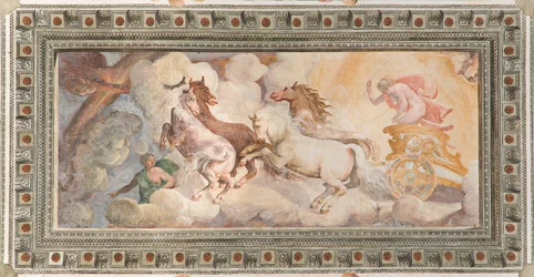 Rydwan Słońca prowadzony przez Apolla, Apollo Loggia, ok. 1560 (fresk)