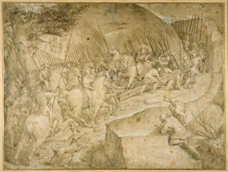 The Road to Calvary (pióro i brązowy tusz z brązowym lakierem)