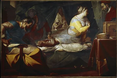 Quadroni de san Carlo: epizod z życia św. Karola Boromeusza (1538-1584): cud Aurelii degli Angeli (Quadroni św. Karola: życie i cuda św. Karola Boromeusza: cud Aurelii degli Angeli) Obraz Cerano (Giovan Chrzciciel Cr