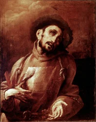 Święty Franciszek z Asyżu w ekstazie Obraz Giovana (Giovanniego) Battista Crespi dit Il Cerano (ok. 1575-1632) Wymiary 93,5x74 cm Mediolan, Galeria Sztuki Brera