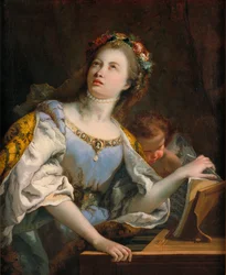 Sainte Cecile - Saint Cecilia - Obraz Tiepolo, Giambattista (1696-1770) - c. 1755 - Olej na płótnie - 97,7x79,3 - Narodowe Muzeum Sztuki Katalonii, Barcelona