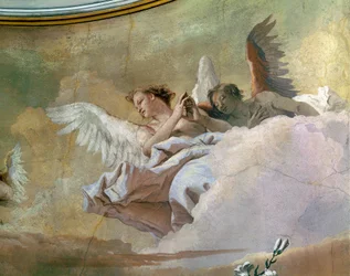 Chwała aniołów, Giovanni Battista Tiepolo (1696-1770), fresk, Detal, Oratorium Czystości, Udine