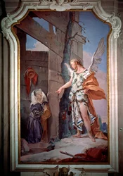 Anioł oznajmia Sarze, że będzie matką (Fresco