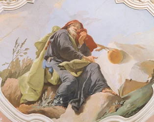 Prorok Izajasz, Giambattista Tiepolo (1696-1770), fresk, Sufit Czerwonego Pokoju, Pałac Arcybiskupi w Udine