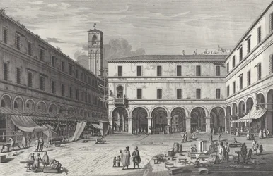 Widok na rynek przy kościele San Giacomo, 1763., 1763.