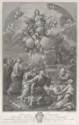 Wniebowzięcie Najświętszej Maryi Panny, która wznosi się z grobu otoczonego przez Apostołów, 1778 r.