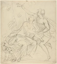 Angelica i Medoro (grafit na papierze)