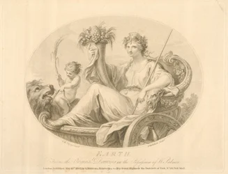 Ziemia rytowana przez Francesco Bartolozziego (1727-1815) opublikowana w Londynie, 1803 (lito)