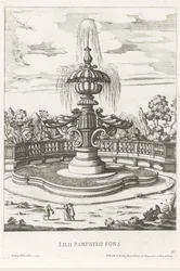 Fontanna w ogrodach Villa Doria Pamphilj w Rzymie Lilii Pamphylii fons (tytuł na obiekcie) Le fontane ne palazzi e ne giardini di Roma (tytuł serii) Fontanny w pałacach i ogrodach Rzymu (tytuł serii)