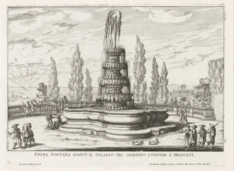 Fontein in de tuinen van de Villa Torlonia te Frascati Pierwsza fontanna przed Palazzo del Giardino Ludovisi we Frascati (tytuł na obiekcie) Fontanny willi Frascati (tytuł serii) Fonteinen van Frascati (tytuł serii)