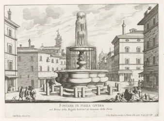 Fontein na Piazza Giudia te Rome Fontanna na Piazza Giudea (tytuł na obiekcie) Fontanny Rzymu (tytuł serii) Fonteinen van Rome (tytuł serii)