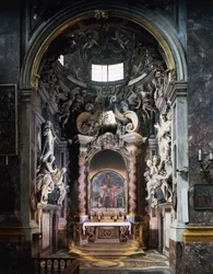 Kaplica Feroni, z rzeźbami Giovanniego Battisty Fogginiego (1652-1725), bazylika Santissima Annunziata, Florencja, Toskania, Włochy