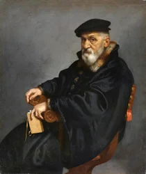 Włoski: Portret siedzącego starca