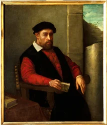 Przypuszczalny portret Francois Rabelais (1494-1553), francuskiego pisarza i lekarza. Obraz Giovanniego Battisty Moroniego (1525-1578)