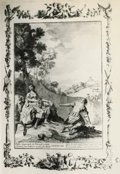 Jerusalem Delived, canto XII, ilustracja Giovanni Battista Piazzetta (1683-1754) do poematu Torquato Tasso (1544-1595), wydanie wydane w Wenecji w 1745, Włochy