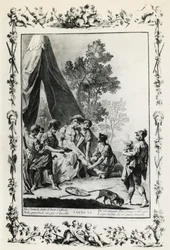 Jerusalem Delivered, canto XI ilustracja Giovanniego Battisty Piazzetta (1683-1754) do wiersza Torquato Tasso (1544-1595), wydanie wydane w Wenecji w 1745, Włochy