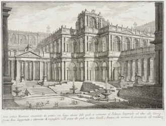 Starożytne forum otoczone portykami, ok. 1743